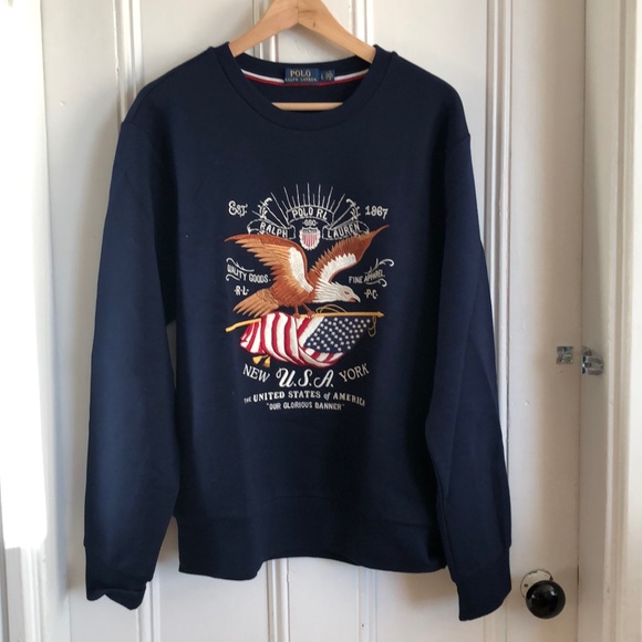 Polo Ralph Lauren Sweatshirt USA Glourious Banner - Picture 1 of 5